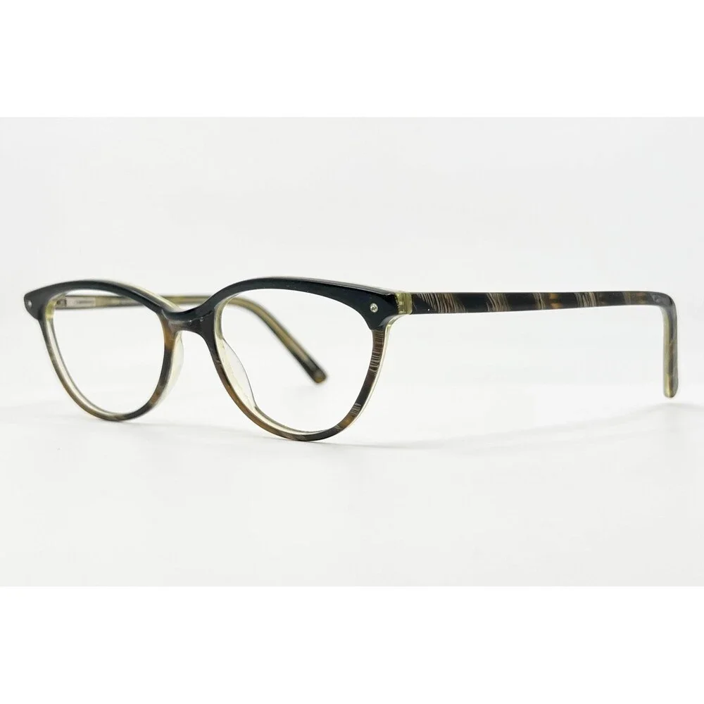 Bulova Newport Eyeglasses Womens Black Tortoise Cat Eye 52-17-135